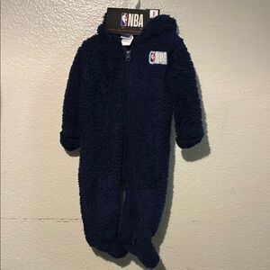 NBA Kids Fuzzy Navy Footie